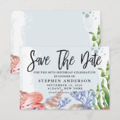 60e verjaardag van de waterverf Kustpartij Save The Date (Voorkant / Achterkant)
