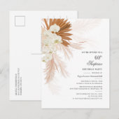 60e verjaardag van de woestijn Terracotta Pampas G Uitnodiging Briefkaart (Voorkant / Achterkant)