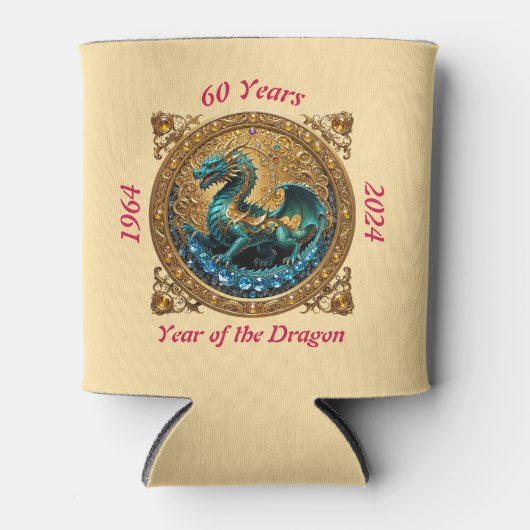 60e verjaardag van Dragon Chinese Zodiac Beer Blikjeskoeler (Voorkant)