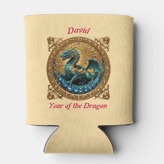 60e verjaardag van Dragon Chinese Zodiac Beer Blikjeskoeler (Achterkant)