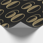 60e verjaardag van Elegant Gold en Black Cadeaupapier (Hoek)
