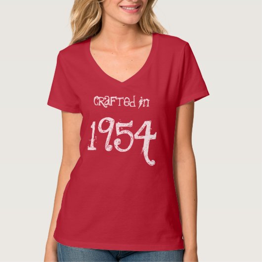 60e verjaardag van haar Rood 1954 of een jaar daar T-shirt (Voorkant)