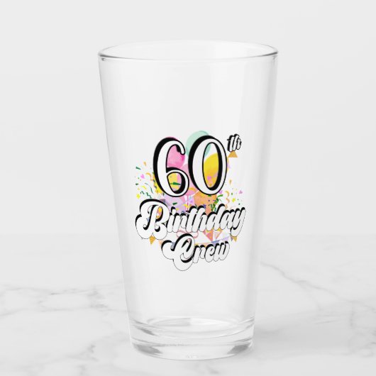 60e verjaardag van het 60-partijenpersoneel Drink Glas (Voorkant)