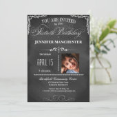 60e verjaardag van het Chalkboard-typografie Kaart (Staand voorkant)