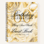 60e verjaardag van het Guestbook Party Floral Gold Notitieboek (Voorkant)