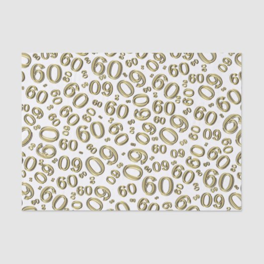 60e verjaardag van het Koel Aantal Patroon Goud/Wi Tissuepapier (Voorkant)