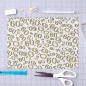 60e verjaardag van het Koel Aantal Patroon Goud/Wi Tissuepapier (Craft)