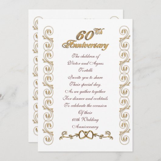 60e verjaardag van het ouderenfeest kaart (Voorkant / Achterkant)