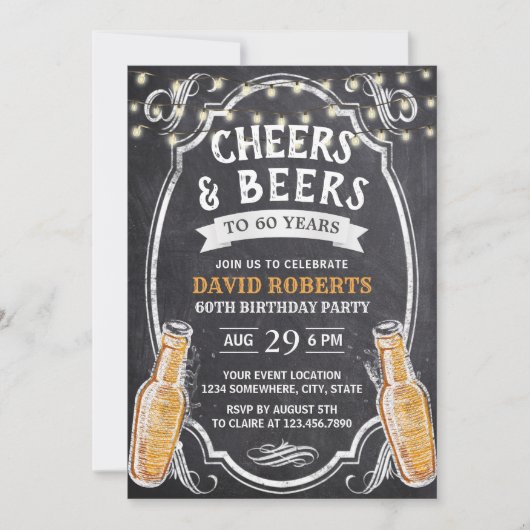 60e verjaardag van het roer- en bierbord kaart (Voorkant)