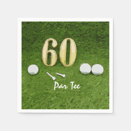 60e verjaardag van het t-shirt Par voor golfer Servet