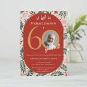 60e verjaardag van Kerstmis Kaart (Staand voorkant)