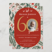 60e verjaardag van Kerstmis Kaart (Voorkant / Achterkant)