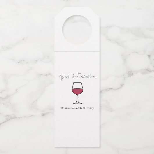 60e verjaardag van perfecte wijn flessenhanger (Voorkant)