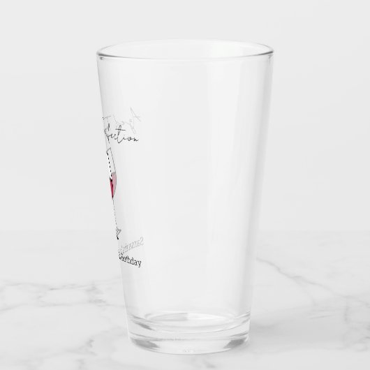 60e verjaardag van perfecte wijn glas (Links)