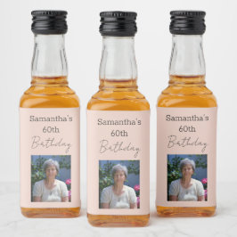 60e verjaardag van perfecte wijn likeurfles etiket