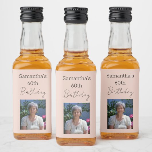 60e verjaardag van perfecte wijn likeurfles etiket (Flessen)