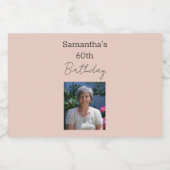 60e verjaardag van perfecte wijn likeurfles etiket (Enkel label)