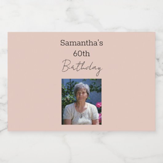 60e verjaardag van perfecte wijn likeurfles etiket (Enkel label)