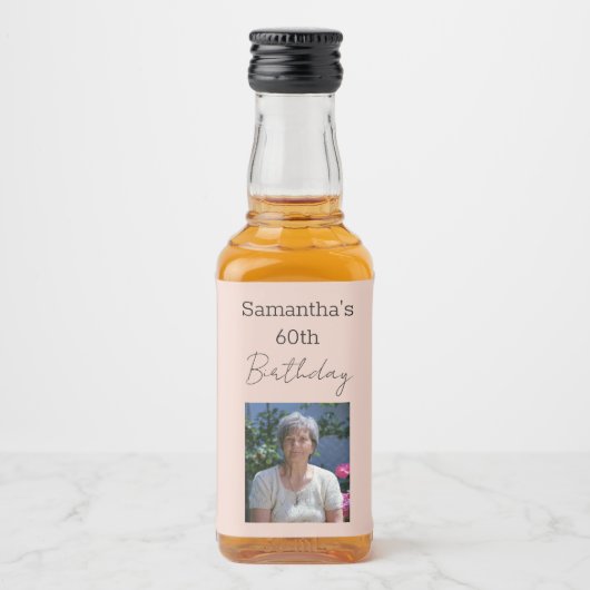 60e verjaardag van perfecte wijn likeurfles etiket (Voorkant)