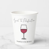 60e verjaardag van perfecte wijn papieren bekers (Voorkant)