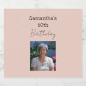 60e verjaardag van perfecte wijn sparkling wijnetiket (Enkel label)