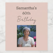 60e verjaardag van perfecte wijn wijn etiket (Enkel label)