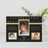 60e verjaardag van Tri Foto-uitnodigingen van Tri Kaart (Staand voorkant)