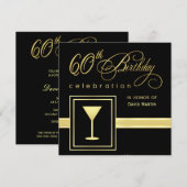 60e verjaardag van uitnodigingen van de Birthday - (Voorkant / Achterkant)