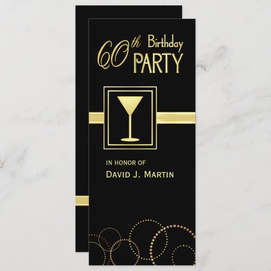 60e verjaardag van uitnodigingen van de partij - h (Voorkant / Achterkant)