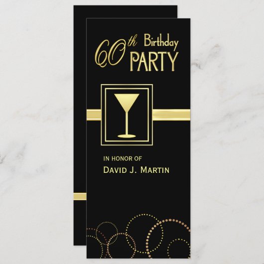 60e verjaardag van uitnodigingen van de Partij van (Voorkant / Achterkant)