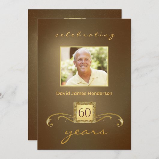 60e verjaardag van uitnodigingen van de Partij voo (Voorkant / Achterkant)