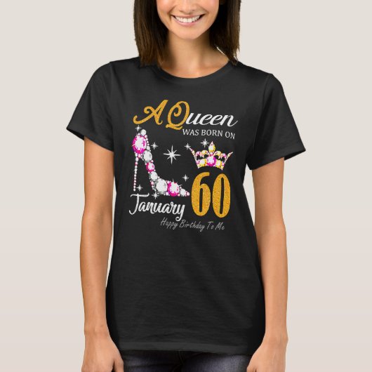 60e verjaardag van vrouwen, koningin 60 jaar oud t-shirt (Voorkant)