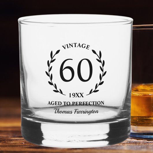 60e verjaardag Verouderd tot perfecte aangepaste n Whisky Glas