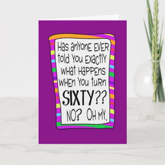 60E VERJAARDAG VERRASSING KAART (Voorkant)