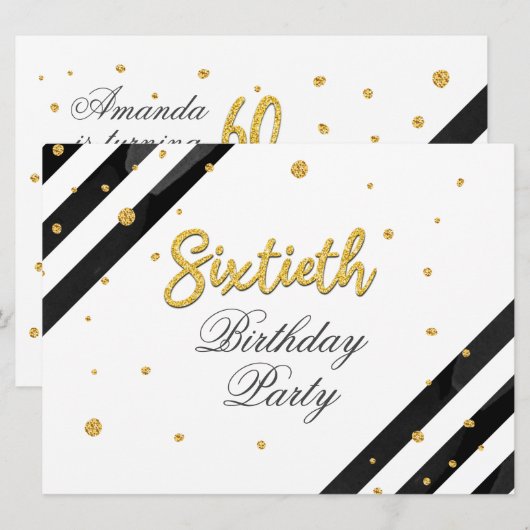 60e verjaardag Verrassingsgoud Glitter Geometric Kaart (Voorkant / Achterkant)