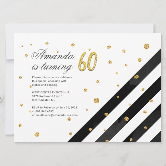 60e verjaardag Verrassingsgoud Glitter Geometric Kaart (Achterkant)