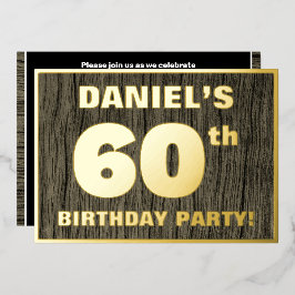60e verjaardag: Vet, Faux-waterkorenpatroon Folie Uitnodiging