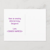 60e verjaardag: Vet, Leuk, Eenvoudig, Regenboog 60 Briefkaart (Achterkant)