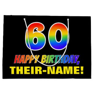 60e verjaardag: Vet, Leuk, Eenvoudig, Regenboog 60 Groot Cadeauzakje
