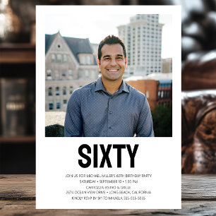 60e verjaardag vet type foto kaart