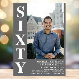 60e verjaardag vet type foto kaart