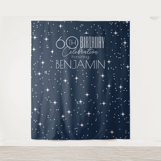 60e verjaardag viering foto achtergrond wandkleed (Voorkant)