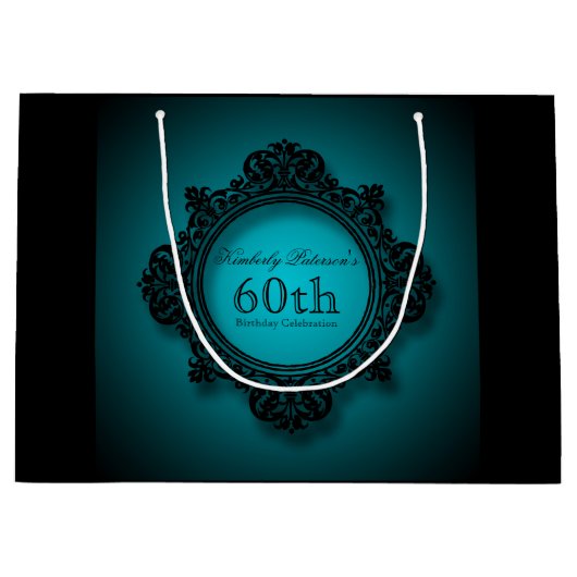 60e verjaardag viering gepersonaliseerde geschenkt large cadeautasje (Voorkant)