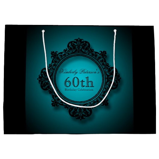 60e verjaardag viering gepersonaliseerde geschenkt large cadeautasje (Achterkant)
