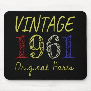 60e verjaardag Vintage 1961 Originele onderdelen Muismat
