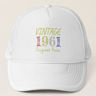 60e verjaardag Vintage 1961 Originele onderdelen Trucker Pet