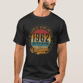 60e verjaardag Vintage 1962 60 jaar oud T-shirt