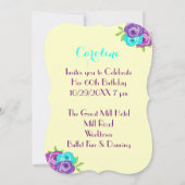 60e verjaardag vlinders en bloemen kaart (Achterkant)