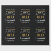 60e verjaardag Voeg Jouw naam uit 1961 Legendary t Cadeaupapier (Vlak)