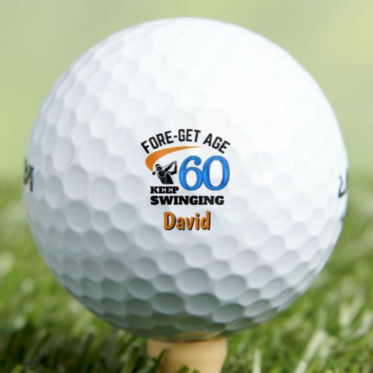 60e verjaardag voor broer - 60 jaar trendy cadeau golfballen